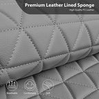 CAR PASS Bling Diamond Gray Leather Car Seat Covers Full Sets Interior Sets, Waterproof Shining Glitter Sparkly Crystal Unive