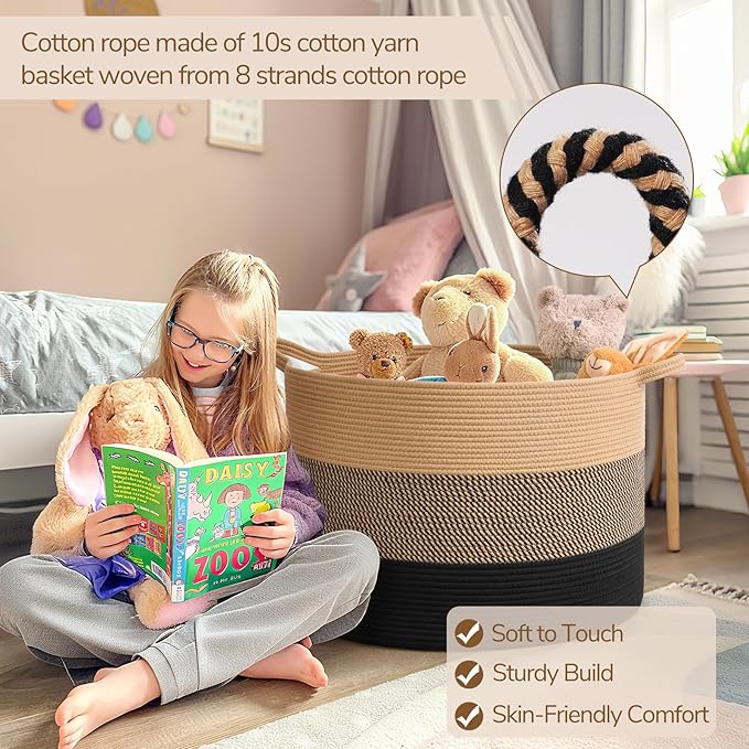 INDRESSME 115L Extra Large Blanket Basket for Apartment Décor, Woven Baby Laundry Hamper Shoe Basekts for Entryway, Wicker St