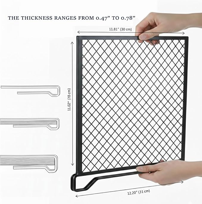 Nexu 6-Pack Metal Mesh Shelf Dividers for Closet Organization, Ultra-Stable Under-Shelf Hook Design, Matte Non-Slip Heavy Dut