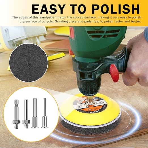 215Pcs 3 Inch Sanding Disc Drill Polishing Kit, Headlight Restoration Kit, Hook and Loop Sanding Pads - 60 to 10000 Grits Wet