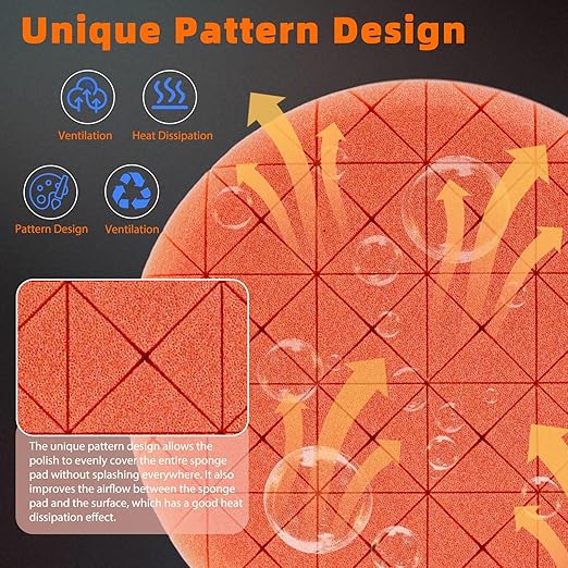 Buffing Polishing Pads and Wool Pad, 6Pcs 6.5 Inch Face for 6 Inch Backing Plate Compound Buffing Sponge Pads Cutting Polishing Pads Kit for Car Buffer Polisher, Polishing and Waxing