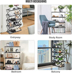 Shoe Rack for Entryway 5 Tier Foldable Shoe Rack Without Assembly Collapsible Metal Shoe Organizer Folding Shoe Storage Rack 
