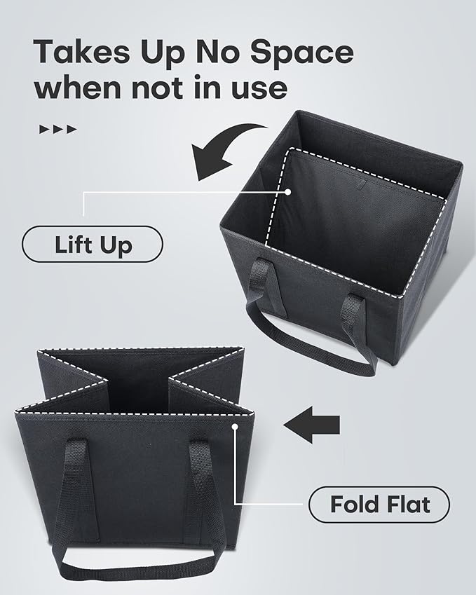 HOTOR Tote Bag Large - 2 Packs, Reusable Grocery Bags with Sturdy Handles, Foldable & Reusable Shopping Bags Fit in Car