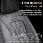 Coverado Car Seat Cover Full Set, Waterproof Front and Back Seat Covers for Cars, 5-Pack Leather Seat Covers, Car Seat Protec