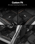 3W Floor Mats Fit for 2022-2025 2026 Honda Civic & Acura Integra 2023-2025(Not Fit Hybrid/Manual), Custom Fit Floor Liner for 1st 2nd Row Full Set TPE All-Weather Car Liners Black
