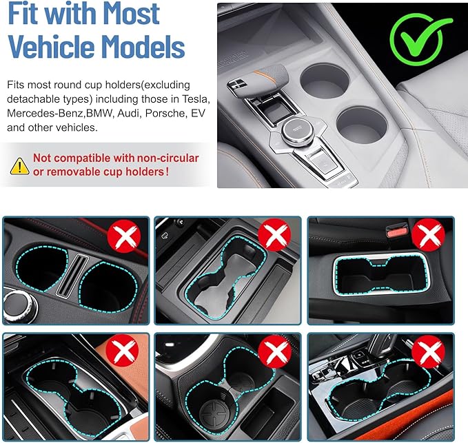360° Rotating Car Table & Car Tray Desk for Round Cup Holder, Foldable Design & Easy Install, Car Accessories Compatible with Tesla