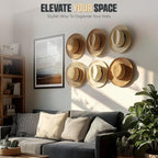 Modern JP Adhesive Hat Hooks for Wall (10-Pack) - Cowboy Hat Rack, Wide Brim Hat Organizer, Strong Hold Hat Hangers for Wall 