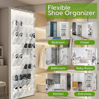 Unjumbly Over the Door Shoe Organizer with 40 Large Breathable Mesh Pockets, Space Saving Shoe Holder, Hanging Shoe Rack for 