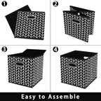 Fabric storage bins Cubes, Fabric Cube Organizer with Handle, Foldable Cube Bins for Cloth or Accessary Storage, 11x11x11, Se