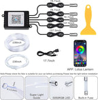 Interior Car LED Lights APP Control，Ambient Lighting Kit with 236" Fiber Optic，5 in 1 RGB Strip Lights，16 Million Colors Car Neon Lights, Sync to Music（USB）