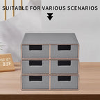 PU Leather Stackable Organizer Drawer,Grey