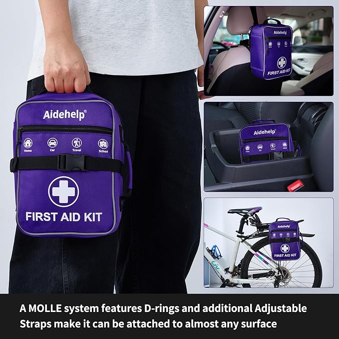 520 Pieces Premium First Aid Kit - Large Emergency Medical Kit for Survival, Car, Home, Travel, Camping, Backpack, Hiking, Sc