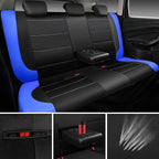 CAR PASS Air Mesh Leather Car Seat Covers Full Set, Waterproof Car Floor Mats, Sporty Steering Wheel Cover 14.5-15in, Univers