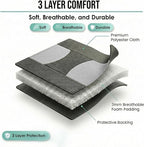 FH Group Flat Cloth Full Set Car Seat Covers Three Row 7 Seater - Universal Fit for Cars, Trucks & SUVs Gray