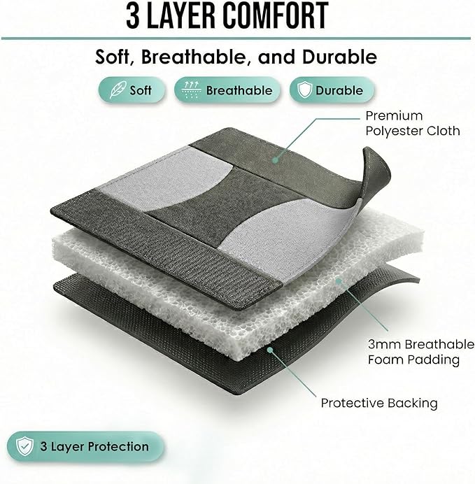 FH Group Flat Cloth Full Set Car Seat Covers Three Row 7 Seater - Universal Fit for Cars, Trucks & SUVs Gray