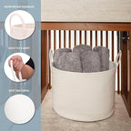 OrganiHaus Large Woven Storage Basket for Blankets and Toys 20" x 13" Inch, Rope Laundry Basket with Handles, Cushions & Pill