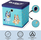 Idea Nuova Bluey Collapsible Fabric Storage Cube,10” Organizer Bin with Lid for Bedroom, Playroom, and Closet