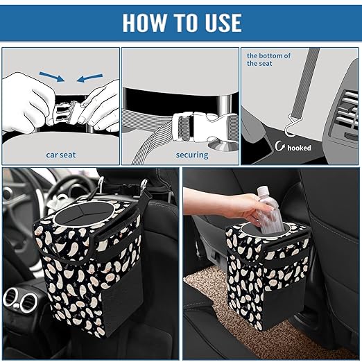 Car Trash Can – Multi-Purpose, Lightweight and Portable with Durable Water-Resistant Coating, No Installation Required, Practical and Ample Capacity, Variety of Colors Halloween Ghost Pumpkin