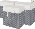 BlissTotes 3-Pack Laundry Basket, Freestanding＆Waterproof Laundry Hamper, Collapsible Tall Clothes Hamper with Easy Carry Han