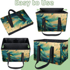 Reusable Grocery Bags Heavy Duty Shopping Bags Foldable Large Tote Bags with Long Handles & Hard Bottom