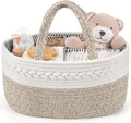 Maliton Extra Large Diaper Caddy Organizer, Cotton Rope Nursery Basket, Portable Organizer for Changing Table, Car, Diaper St