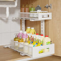 1 Pack-11.4"-16.14"H Under Sink Storage Organizer, Large 2-Tier Elegant Mesh Pull Out Shelf for Kitchen and Bathroom Cabinet 
