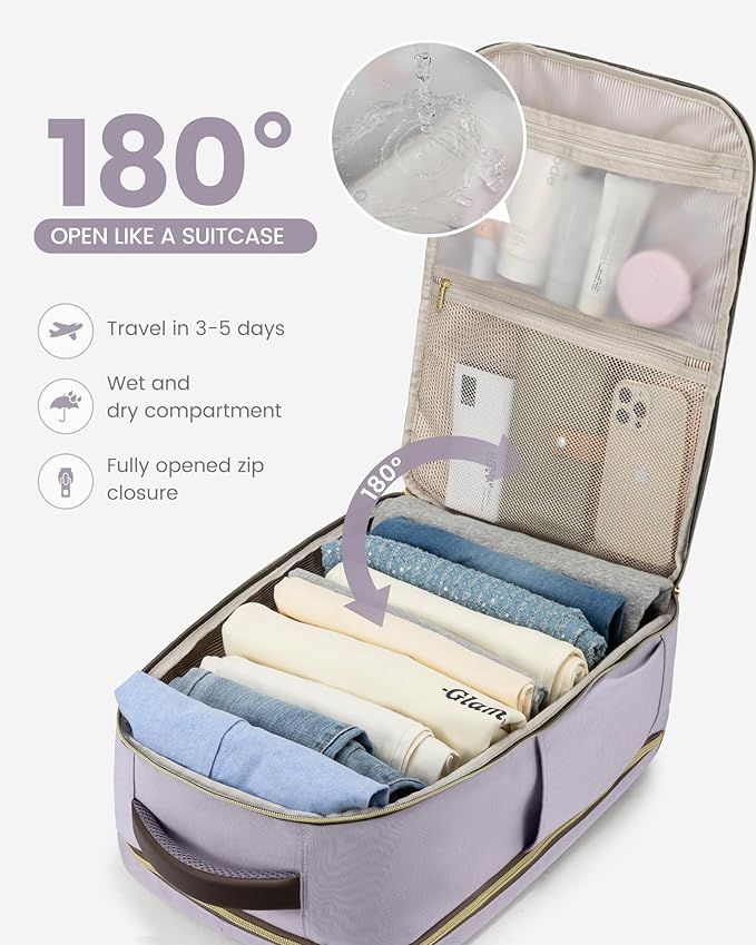 LOVEVOOK 40L Travel Backpack for Women & Men - 17.3 Inch Carry On Backpack & Personal Item Backpack for Airlines, Spacious an