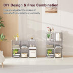 UNKU Cube Storage Organizer, 6 Cube Closet Organizer Storage Shelves, DIY Stackable Bookcase, Clothes Organizer Shelf for Clo