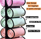 Legging Storage Bag Storage Hanger Can Holds 24 Leggings or Shirts Jeans Compartment Storage Hanger, Foldable Leggings Organi
