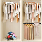 STORAGE MANIAC Adjustable Closet Rod Hanging Clothes Heavy Duty Closet Extender Hanging Rod Space-Saving Clothes Hanging Bar 