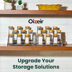 Oizeir Clear Spice Rack (2-Pack) – 3-Tier Acrylic Organizer for Cabinet – Deep Spice Shelf – 10.4 x 9.6 x 4 Inches – Holds Se