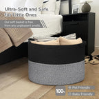 INDRESSME 115L Extra Large Cotton Rope Blanket Basket, Woven Basket for Toy Storage Organizer & Laundry Toy Box for Living Ro