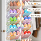 UVIAHOMI 30 Pairs Over the Door Shoe Organizer, Breathable Mesh Pocket Hanging Shoe Storage for Closet, 10-Tier Door Shoes Ra
