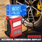 5X Faster Tire Inflator Portable Air Compressor, 160PSI Cordless Air Pump Compatible with Milwaukee 18V Battery with Digital Pressure Gauge, LED Light, Deflator & Auto Shut-Off for Car, Bicycle, Truck