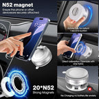 Vacuum Magnetic Car Phone Holder for Magsafe, Hands-Free 360° Adjustable Suction Cup Phone Mount for Car/Gym/Mirror/Smooth Surface, Compatible with iPhone & Android (White)