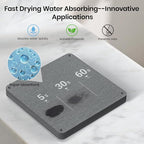 BOTEMY Toothbrush Holders with Quick Drying Mat—Black Toothbrush and Toothpaste Holder for Bathroom—Upgrade 3 Slots Openwork 