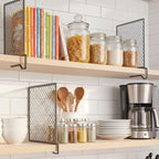 Nexu 6-Pack Metal Mesh Shelf Dividers for Closet Organization, Ultra-Stable Under-Shelf Hook Design, Matte Non-Slip Heavy Dut