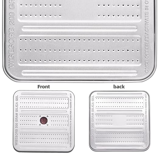 200 Gram 2 Pack Gun Safe Dehumidifier, Reusable Silica Gel Dehumidifier, Indicating Silica Gel Desiccant Canister (Orange to 