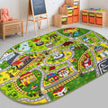 Booooom Jackson Kids Car Mat Train Rug Play Mat, 59 x 39 inches