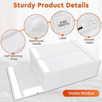 StorageTastic 4 Pack Bed Sheet Closet Organizers and Storage,Sturdy Foldable Storage Containers with Window and Label,Storage