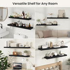Fun Memories Floating Shelves for Wall, Rustic Wood Wall Mounted Shelves for Bathroom, Bedroom, Living Room & Kitchen, Storag