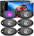Nilight LED Rock Light 6PCS Pink Purple Underglow Wheel Well Fender Pods Waterproof Exterior Underbody Roof Rack Side Lamps for 12V 24V Car Truck Pickups ATV UTV SUV Motorcycle Boat