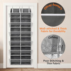Over the Door Organizer 6 Tiers, Extra Large Behind Door Storage of 12 Compartments, 80 lbs Weight Capacity Hanging Storage O