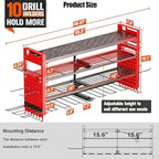 Heavy Duty Power Tool Organizer Wall Mount,Garage Organization with 10 Drill Holder, 4 Layers Tool Organizers and Storage for