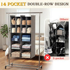 Ofiray-home 5 Tier Hanging Closet Organizer, 14 Compartments Sweater Organizer for Closet with 3 Sturdy Hooks, Closet Organiz