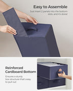 SONGMICS Set of 2 Large Size Wardrobe Clothes Organizers, 6-Compartment Foldable Drawer Organizers with Handles, 16.5 x 11.8 
