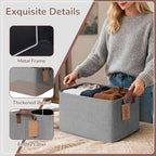 CHICVITA 4 Pack Large Storage Baskets for Shelves, Foldable Storage Bins for Clothes Towels Organization, Toy Organizer Bins 