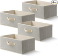 Storage Baskets, 15.7-Inch Woven Fabric Bins, Storage Cubes with Reinforced Handles, Organizer Bins for Closet Shelves, Folda