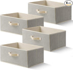 Storage Baskets, 15.7-Inch Woven Fabric Bins, Storage Cubes with Reinforced Handles, Organizer Bins for Closet Shelves, Folda
