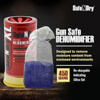 XL Gun Safe Dehumidifier - Portable Moisture Absorber, Prevents Corrosion, 450g Reusable Indicating Silica Gel Desiccant Cani